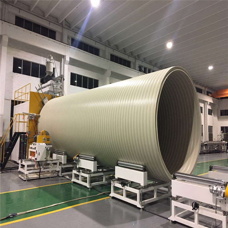 HDPE büyük çaplı içi boş duvar sarma borusu ekstrüzyon hattı